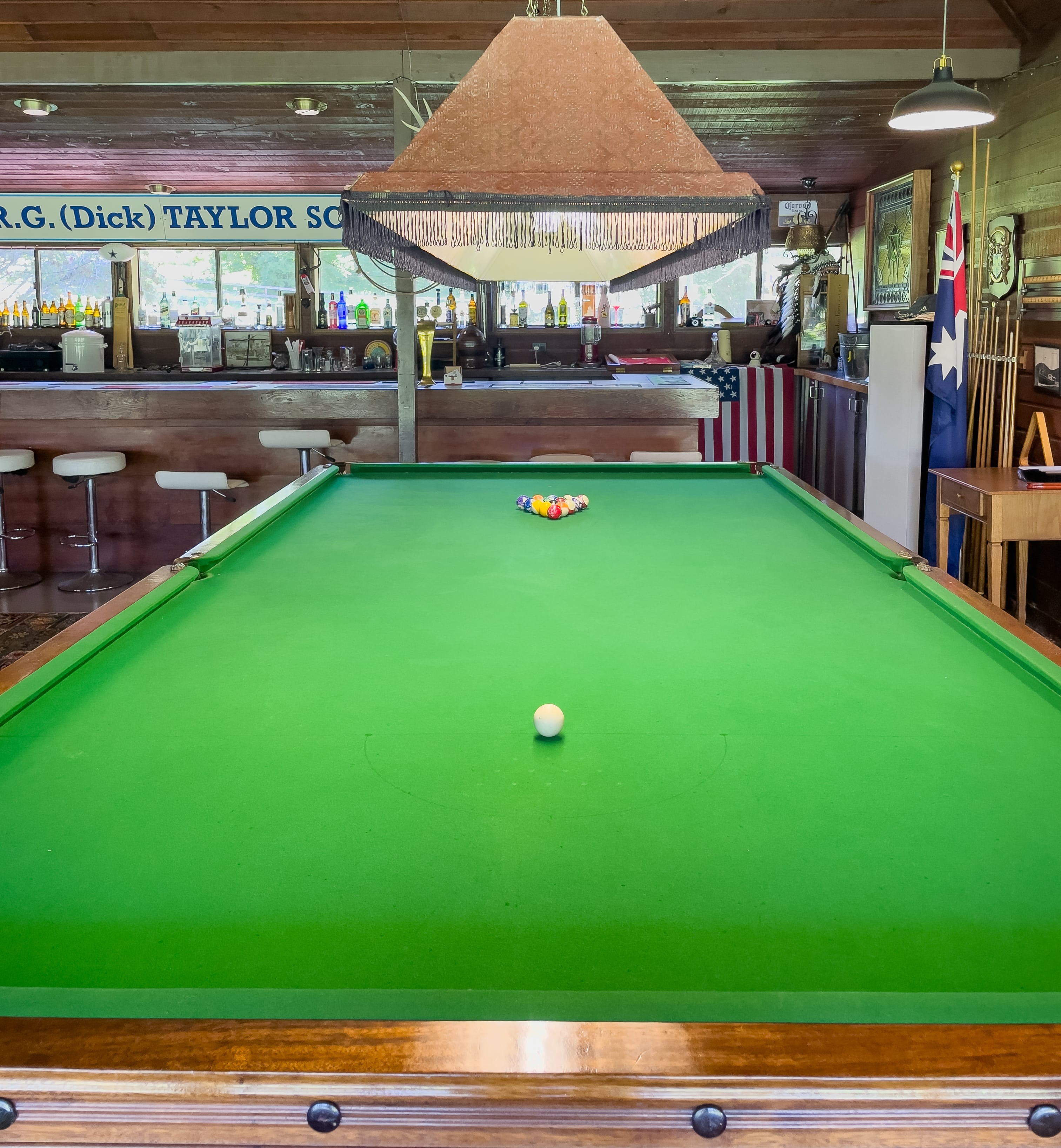 Full-size pool table in the shared clubhouse (free to use)