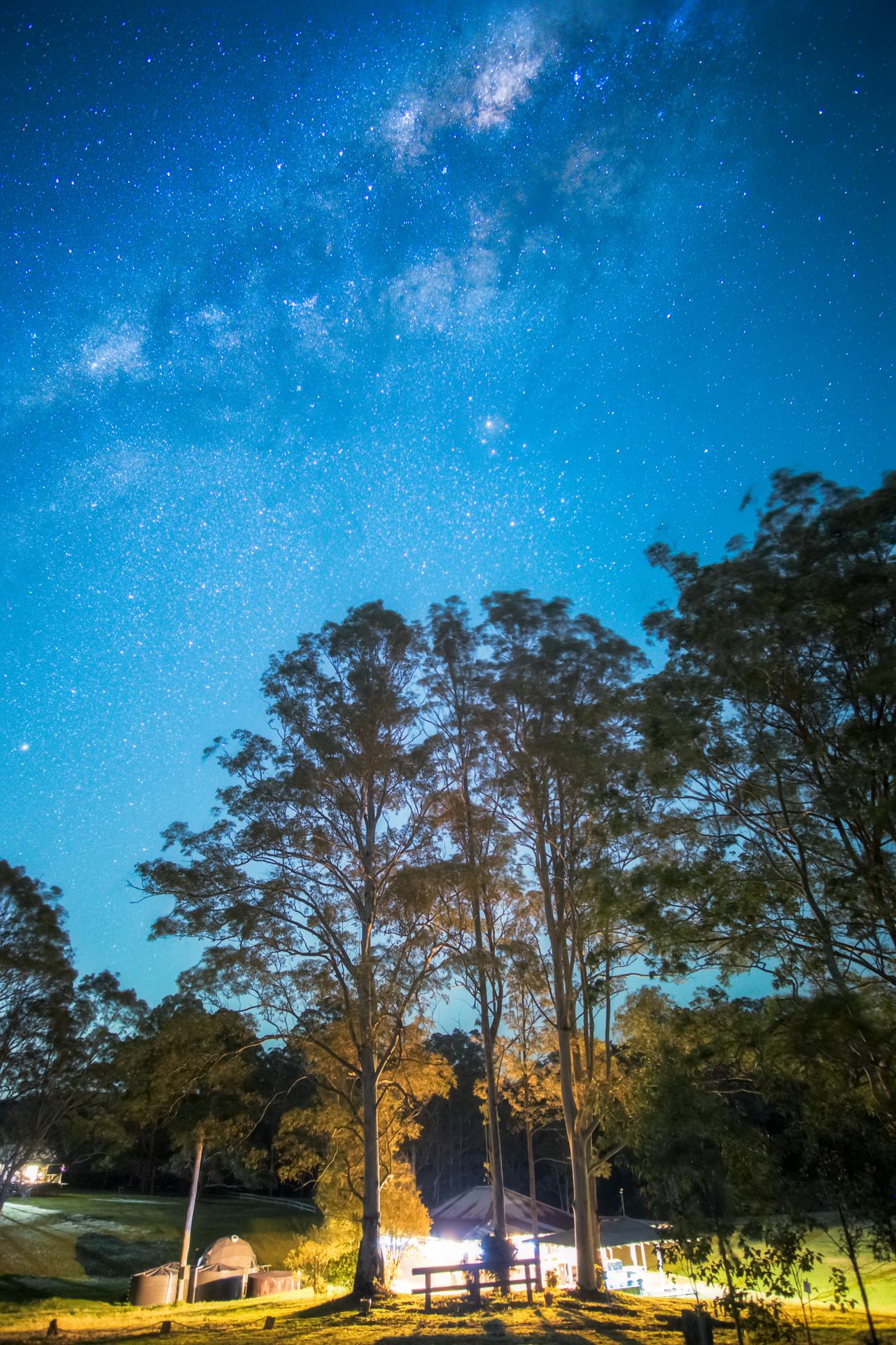 The Milky Way rising above the Dooralong Valley at Unwind Escapes, Central Coast NSW